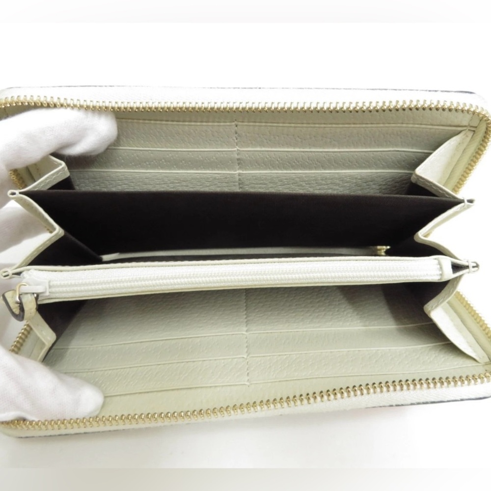 ✨🛍️ Gucci GG Supreme Flora Ophidia Zip Around Wallet with Ivory Leather - Picture 3 of 7
